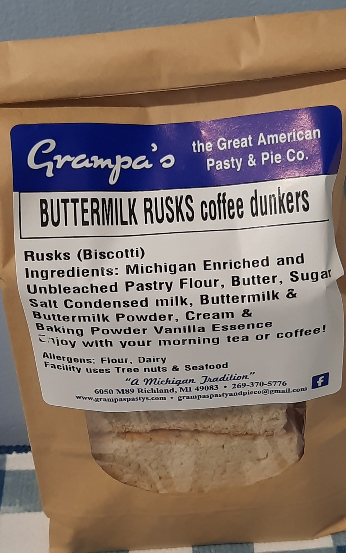 Rusks (Biscotti) Buttermilk flavor / Coffee Dunkers - 8 count